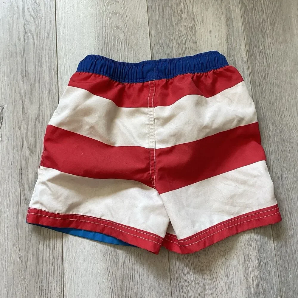 Mini Boden Trunks shark swim boys Blue (size 3-4Y) vacation colorful beach